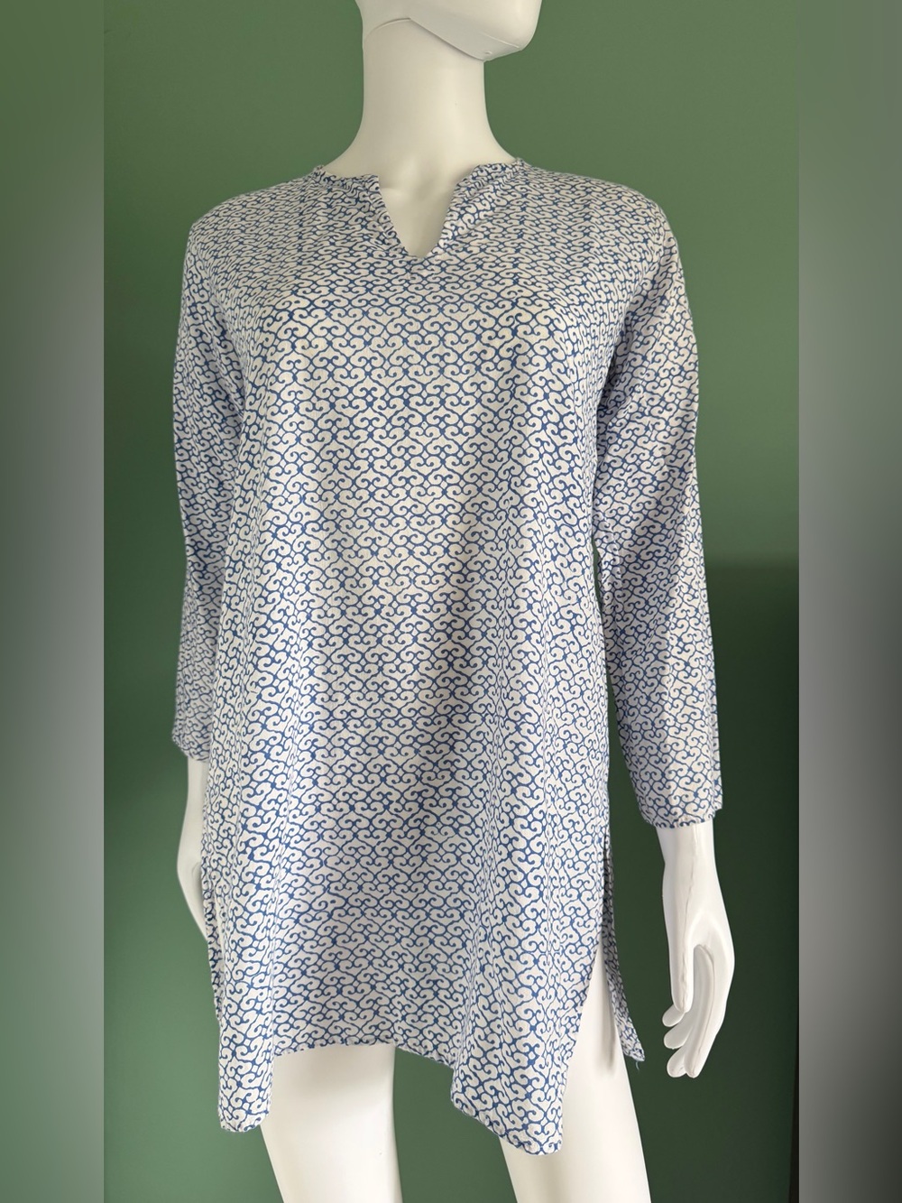 Roller Rabbit White and Blue Patterned Girls' Tunic
